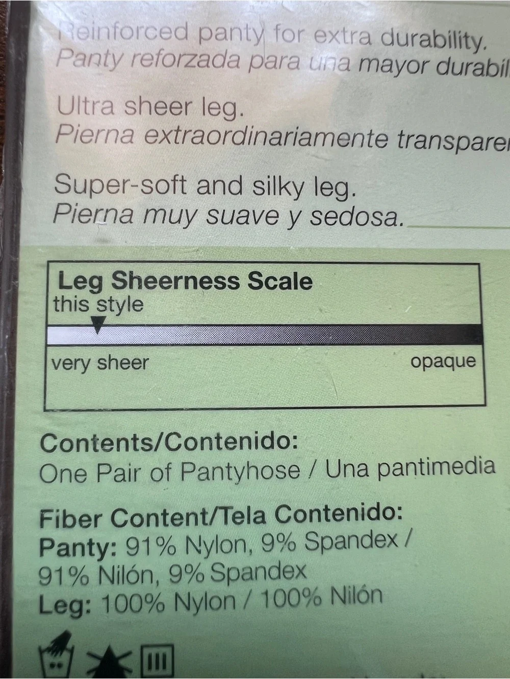 NWT - No Nonsense Ultra Sheer Jet Brown Pantyhose- Made in Italy